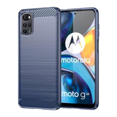 Imagem de Capas para Moto E22S.Caso básico,Botão de pressão flexível / 360 ° Proteção completa,Anti-fingerpirnts