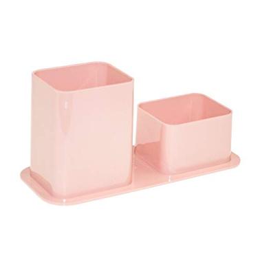 Imagem de PORTA CANETAS DUPLO ROSA, DELLO, 3030W.0012, Rosa Pastel , 1 unidade