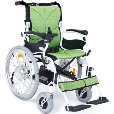 Imagem de Cadeira de rodas elétrica dobrável e leve Cadeira de rodas de transporte 2 em 1 para conforto extra Cadeiras de rodas autopropelidas com apoio para os pés S-Away Auxílio para caminhada com m