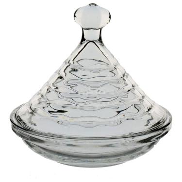 Imagem de POTICHE REDONDO HOME&CO COM TAMPA VIDRO 11x12x12cm TRANSPARENTE BOMBONIERE