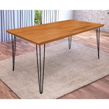 Imagem de Mesa Jantar Industrial Madeira Maciça Lanna 1,60m - Imbuia