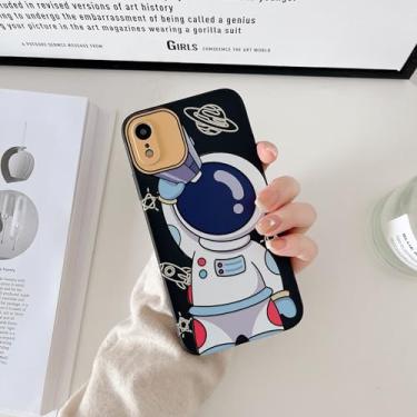 Imagem de Yonds Queen Capa fofa compatível com iPhone XR, design legal de astronauta, design espacial, elegante, amortecedor, mulheres, meninas, capa protetora antiderrapante à prova de choque (telescópio