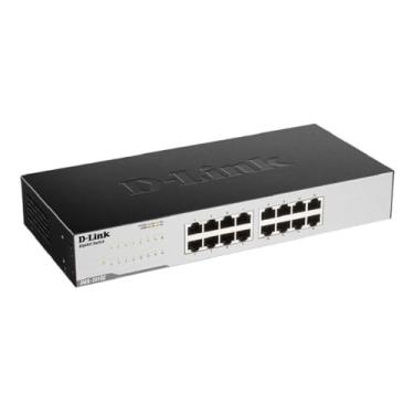 Imagem de Interruptor Ethernet D-Link, 16 portas Gigabit rede não gerenciada hub de Internet Desktop Rackmount, Plug N Play (DGS-1016C)