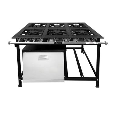 Imagem de Fogão Industrial 6 Bocas 30x30 Baixa Pressão P7 com Forno JCN