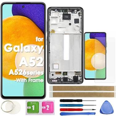 Imagem de Substituição de tela LCD Touch Display digitalizador com moldura para Samsung Galaxy A52 5G A526 SM-A526U A526T A526V A526A A526B A526U1 A526W 6,5 polegadas (não para A52 4G)