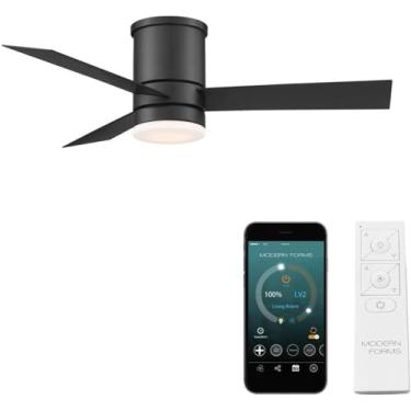 Imagem de Ventilador de teto Axis interno e externo 3 pás inteligente embutida 44" preto fosco com kit de luz LED 3000K e controle remoto