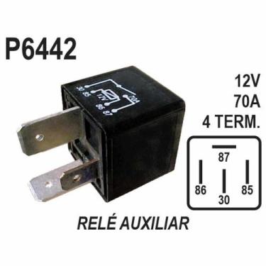 Imagem de RELE AUXILIAR para UNIVERSAL 12V 70AMP COM SUPORTE (4 SAIDAS - DNI