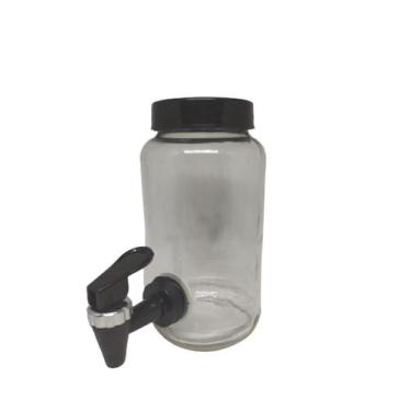 Imagem de Dispenser 800 ml , vidro com torneira e tampa preta - GIGANTE DO ABC