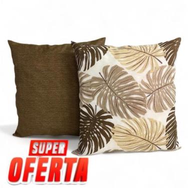 Imagem de Kit 2 Almofadas Cheias Decorativa Sala Quarto Sofá 48x48cm - JZ Enxova