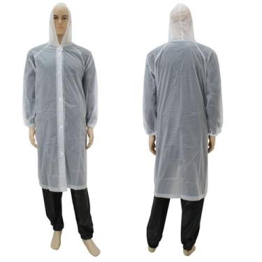 Imagem de Capa Chuva Longa PVC Plastico Adulto Unissex Transparente - R.Pires