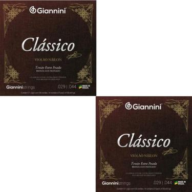 Imagem de Kit 2 Encordoamento Violão Nylon Clássico Bronze 65/35 GENWXPA Extra P