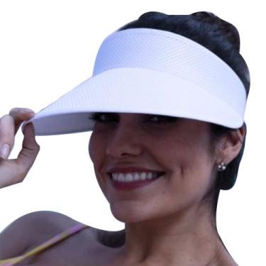 Imagem de  Viseira Aba Larga Feminina Moda Praia Caminhada Sol Verão Piscina Ata