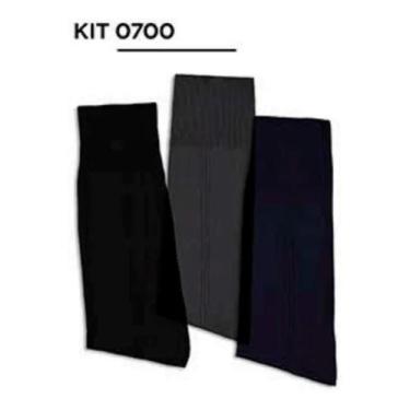 Imagem de Meia Trifil Cano Alto Social c/ 3 pares Masculina t07001, 1 pretas, 1 
