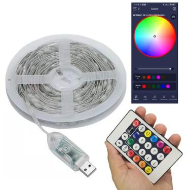 Imagem de Fita Led Aplicativo Celular Telefone App Cores RGB 10 Metros IP68 Deco