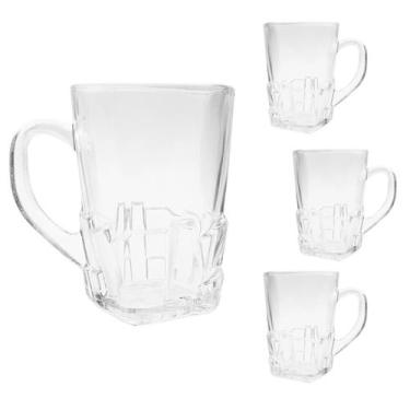 Imagem de Jogo 4 Caneca Xícara de Café Capuccino Chá Vidro 170ml - CASAMBIENTE