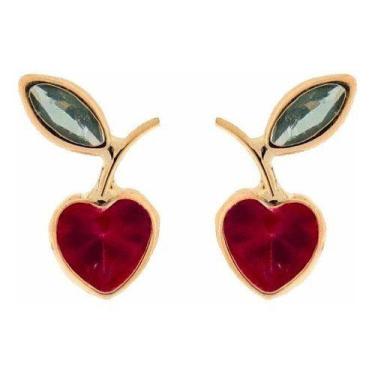 Imagem de Brinco De Ouro 18k Infantil Morango Certificado - RD Magazine