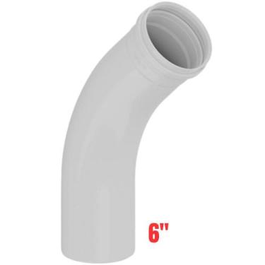 Imagem de Curva De 45 Graus Longa PVC Branca Para Canos De Água De Esgoto De 6 P