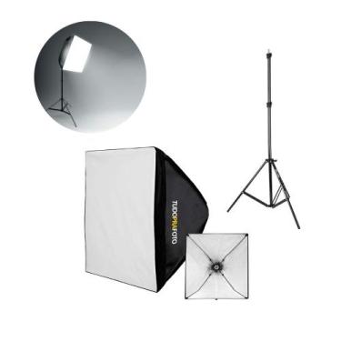 Imagem de Softbox para Iluminação 40x40 com Tripé Universal 2 Metros TudoPraFoto