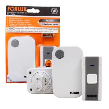 Imagem de Campainha Sem Fio 36 Toques Alcance 100mts Casa Idoso Barato Fox Lux -