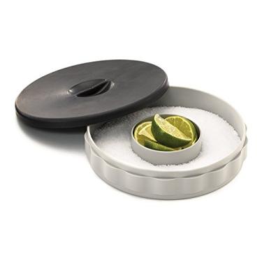 Imagem de Conjunto de aro de vidro para mesa (H634T), 1 pacote, base branca com tampa preta