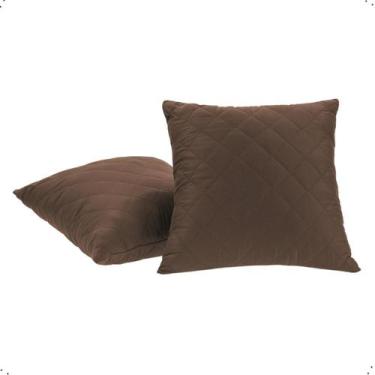 Imagem de Kit 04 Capas de Almofadas Cor Tabaco 45x45cm Tecido Fofinho e Macio Co