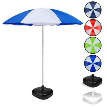 Imagem de Guarda-Sol Praia Camping Piscina Pescaria 1.8m FPS 70 Poliéster + Base