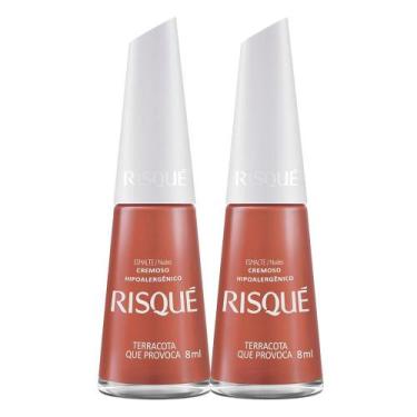 Imagem de Kit 2 Esmalte Risqué Cor Terracota que Provoca com 8ml
