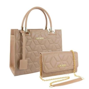Imagem de Bolsa Feminina Transversal Tote Casual + Bolsa Carteira Kit - Selfie S