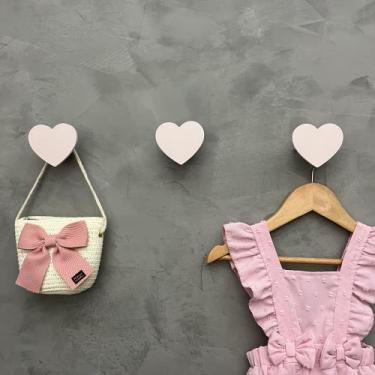 Imagem de 6 Ganchos de parede infantil menina decoração formatos rosa - Souvenir