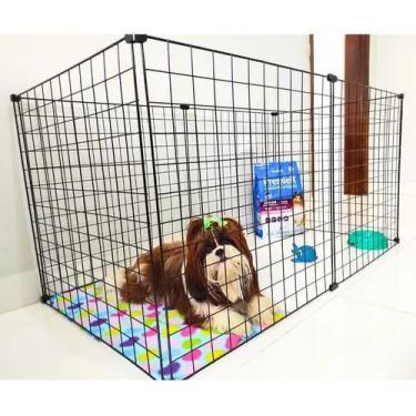 Imagem de Cercadinho 60x120 Pet Cachorro Porte Pequeno 6 Telas Aramada - ECOMMER