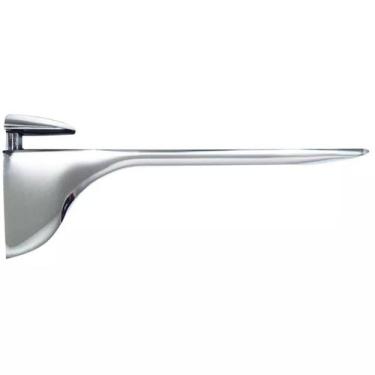 Imagem de Suporte Pelicano Prateleira Madeira Vidro Cromado Premium 20cm - Desic