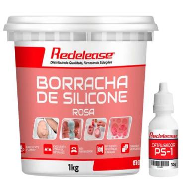 Imagem de Borracha De Silicone Rosa Média Flexibilidade para Moldes Com Catalisa