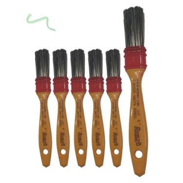 Imagem de Kit 6 Trincha Pincel 317 Gold Gris 1 Polegadas - Roma