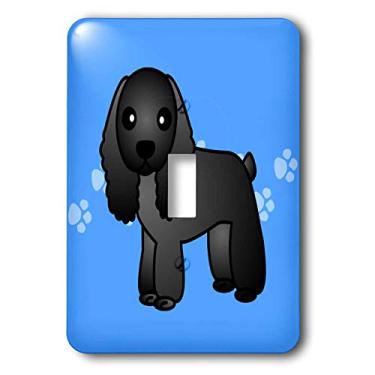 Imagem de 3dRose Lsp_15343_1 Botão preto fofo Cocker Spaniel azul com estampa de pata