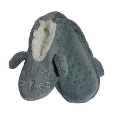 Imagem de Fuzzy Babba Pantufas femininas peludas (34-38, coelho cinza com orelhas), Coelhinho cinza com orelhas, 5.5-7.5