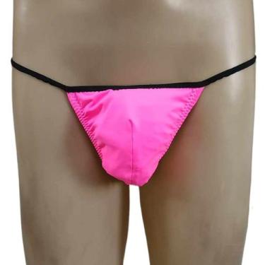 Imagem de Cueca jockstrap fio dental forrada Rosa Fluor poliamida - Almah Fashio