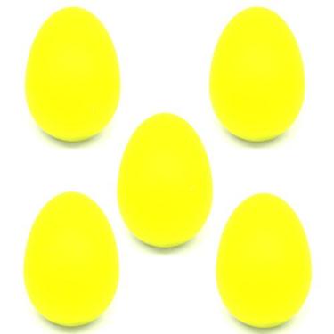 Imagem de KIT 5 Shaker ovo plastico chocalho AMARELO egg - MXP
