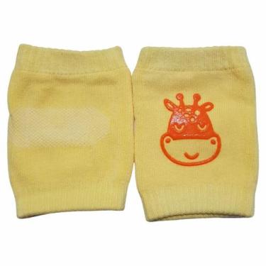 Imagem de Meia Joelheira p/ Bebê Engatinhar Antiderrapante Amarelo - KIDS SOCKS