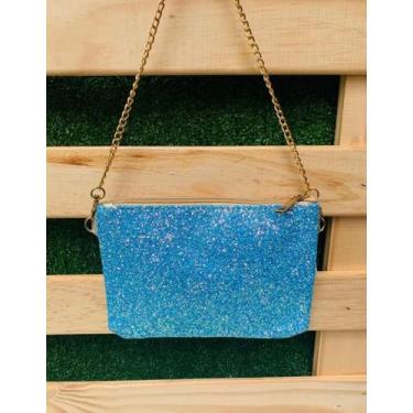 Imagem de Bolsa Brilho De Mão E Alça Transversal 10837-3 - LIU, Azul 10837, 3