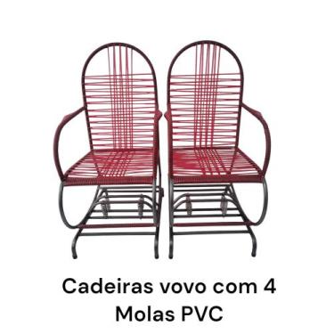 Imagem de Kit 2 unidades cadeira da vovo 4 molas pvc espaguete - LAFELI CADEIRAS