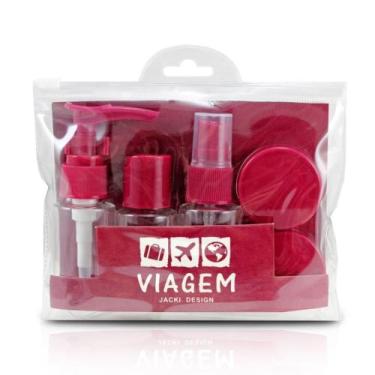 Imagem de Necessaire com Frascos para Viagem 7 Peças Jacki Design Vinho