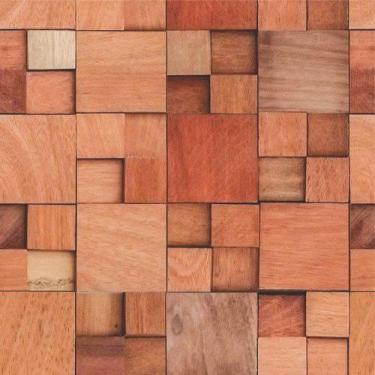 Imagem de Papel De Parede Adesivo 3d Madeira Quadriculado Quarto Sala - Leliz Pa