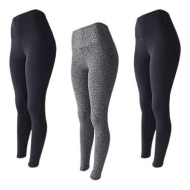 Imagem de Kit 3 Calça Legging Grossa Dia A Dia Fitness Academia - Rivas, Preto c