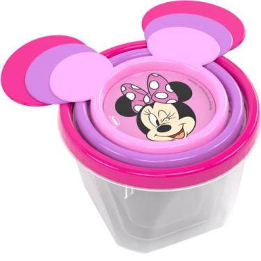 Imagem de Minnie C/ Orelhas Kit Lanche Escola Potes C/ Tampa Infantil - Plasutil
