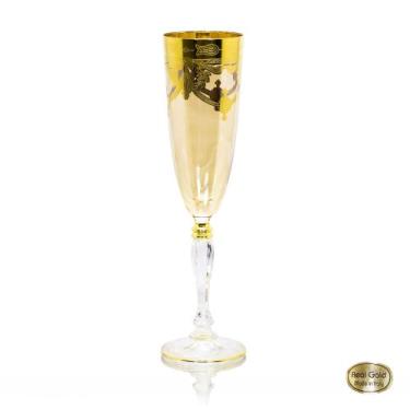 Imagem de Taça Champagne Classica Cristal Italiano Âmbar Guirlandas - LUXdécor