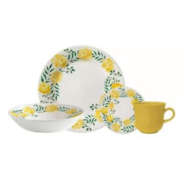 Imagem de Aparelho de jantar 16 peças cerâmica Alice amarelo - Etilux, Colorido