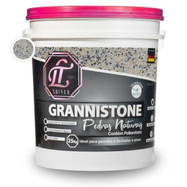 Imagem de Massa Para Efeito Pedras Naturais Grannistone 25 Kg - LT Shiner, Branc