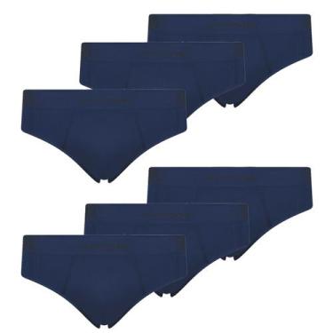 Imagem de Kit 6 Cueca Selene Masculina Slip sem costura Microfibra, Azul, P