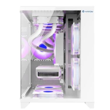 Imagem de Gabinete Gamer Hayon GB1791 Branco Com 04 Fans Rgb - Hayom