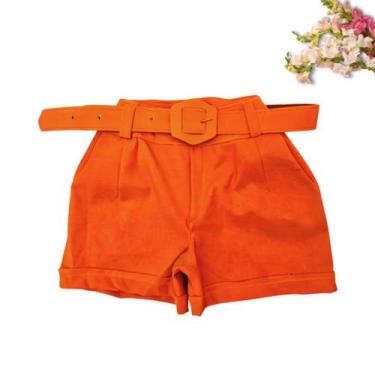 Imagem de Short Plus Size Feminino Com Barra Dobrada e Cinto  0241 - Bellucy Mod